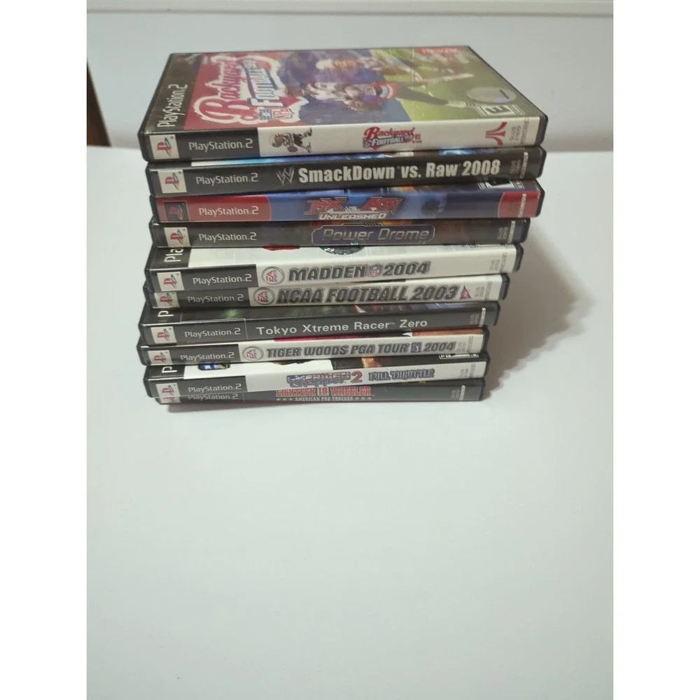 Sony PlayStation 2 PS2 Game Lot Woods Madden Racer Chopper Smack Down Football